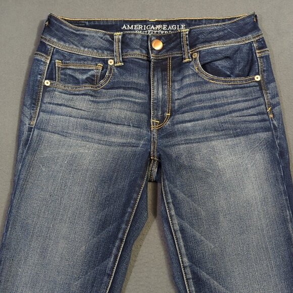 American Eagle Jeans Women's 8 Blue Kick Boot Denim - Picture 4 of 13